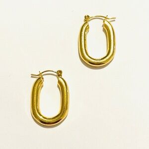 Elegant Gold-Plated Stainless Steel Hoop Earrings #20